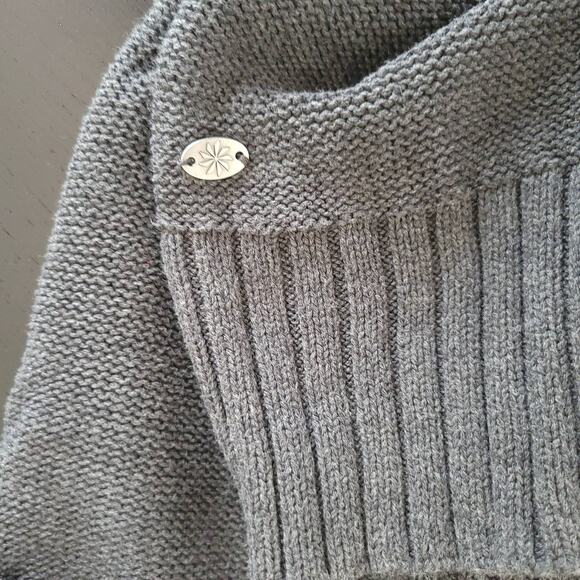 Athleta Tisbury Tunic Sweater Cable Knit Cozy Cashmere Gray Cowl Neck Women XS - Picture 9 of 14